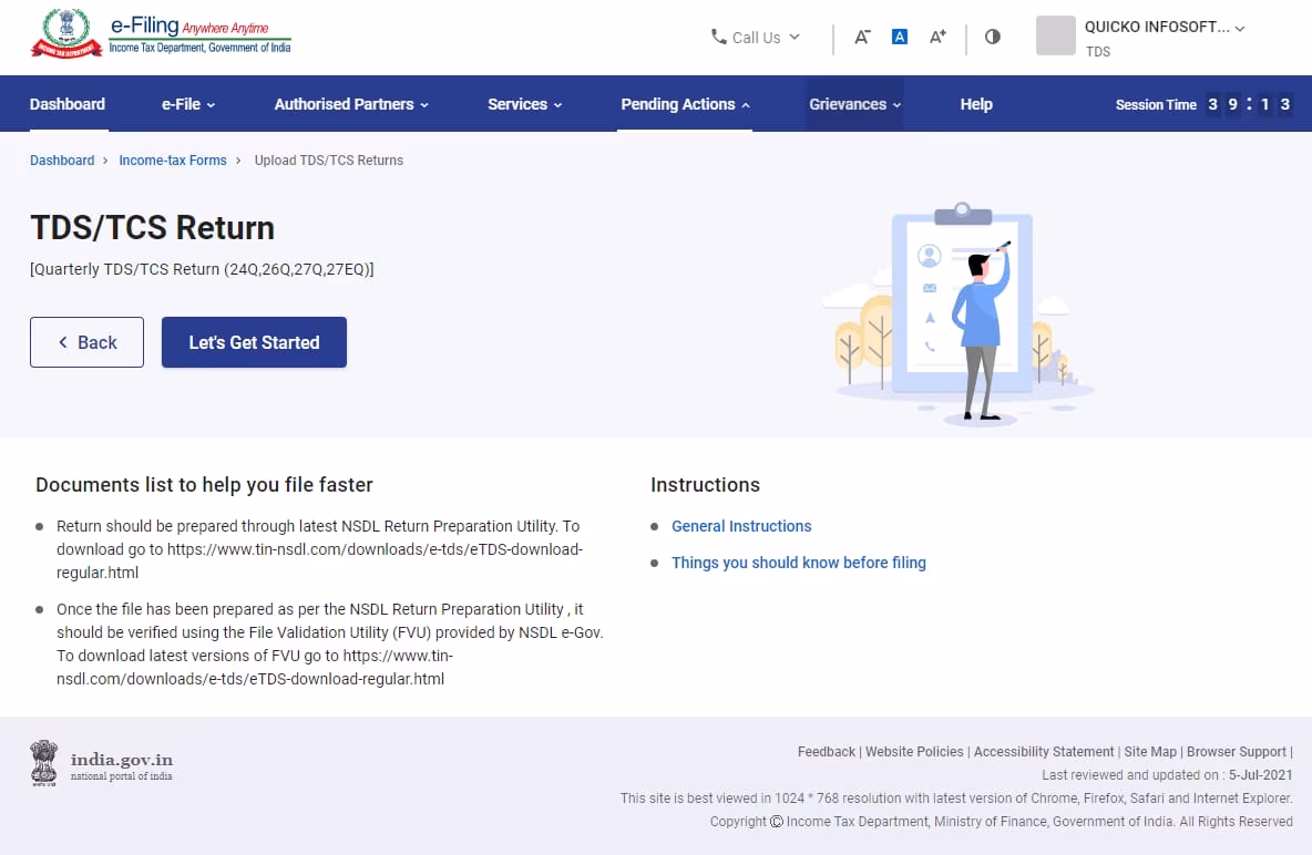How to file TDS return? - step 5