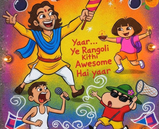 Diwali Rangoli Meets Memes: A Fun Twist to Festive Traditions