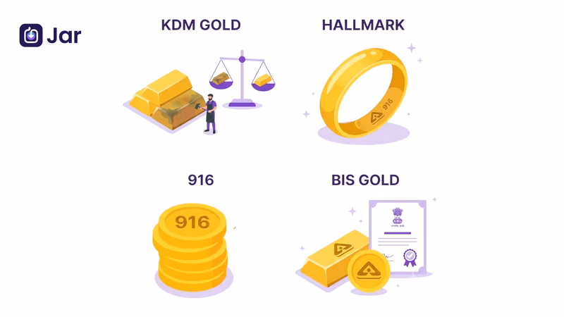 What are KDM Gold, Hallmark, 916 and BIS Gold